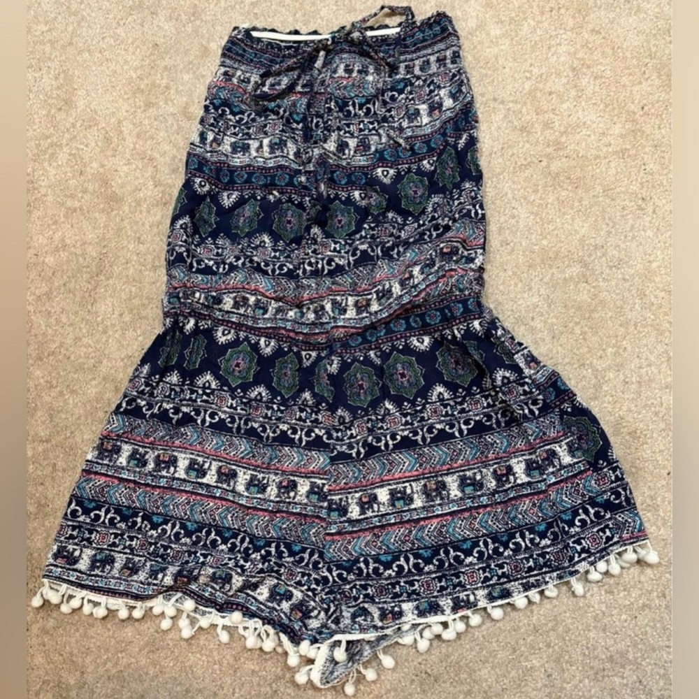 Blue patterned romper